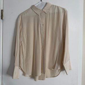 LOFT Cream Button-Up Blouse